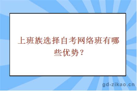 上班族选择自考网络班有哪些优势？