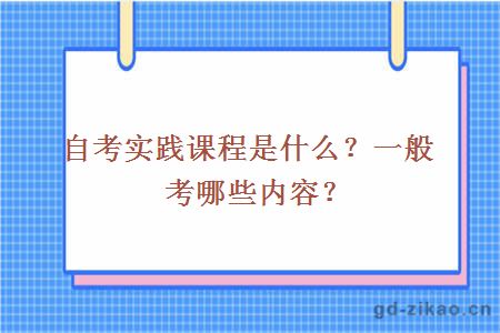 自考实践课程是什么？一般考哪些内容？