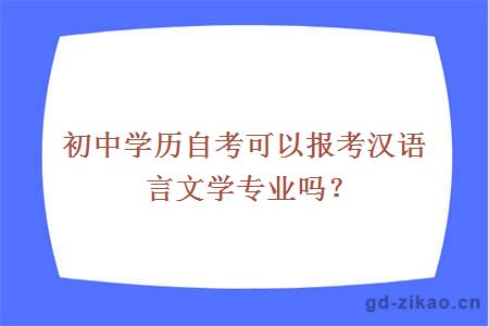 初中学历自考可以报考汉语言文学专业吗？