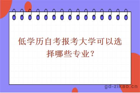 低学历自考报考大学可以选择哪些专业？