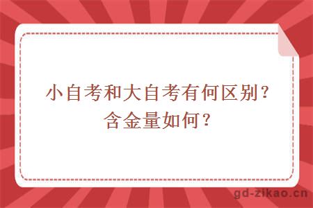 小自考和大自考有何区别？含金量如何？