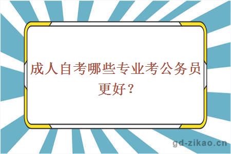 成人自考哪些专业考公务员更好？