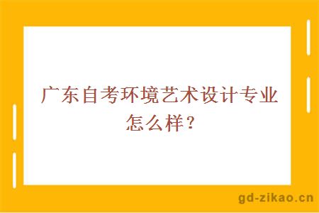 广东自考环境艺术设计专业怎么样？