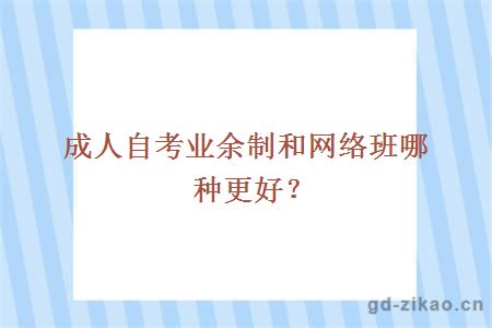 成人自考业余制和网络班哪种更好？