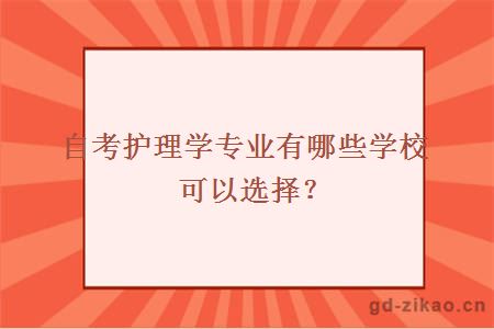 自考护理学专业有哪些学校可以选择？