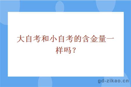 大自考和小自考的含金量一样吗？