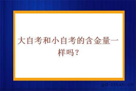 大自考和小自考的含金量一样吗？