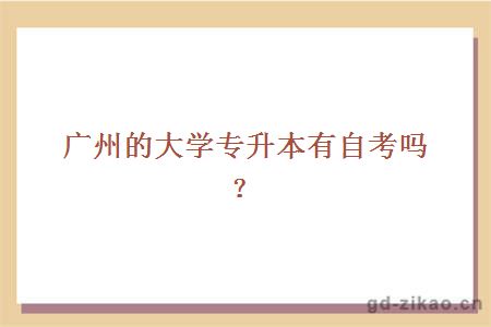 广州的大学专升本有自考吗？