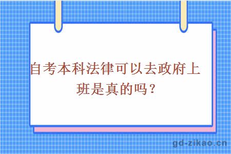 自考本科法律可以去政府上班是真的吗？