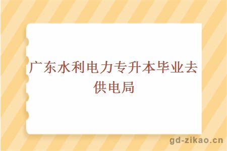 广东水利电力专升本毕业去供电局