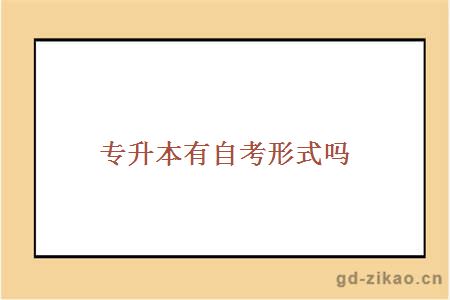 专升本有自考形式吗