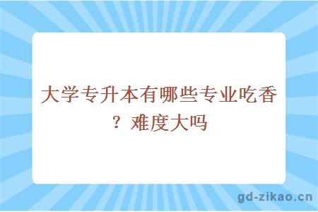 大学专升本有哪些专业吃香？难度大吗