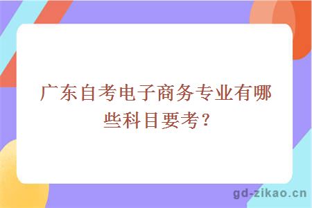 广东自考电子商务专业有哪些科目要考？