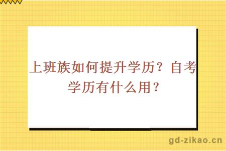 上班族如何提升学历？自考学历有什么用？