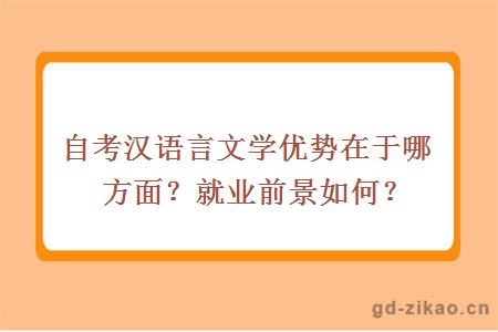 自考汉语言文学优势在于哪方面？就业前景如何？