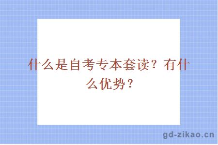 什么是自考专本套读？有什么优势？