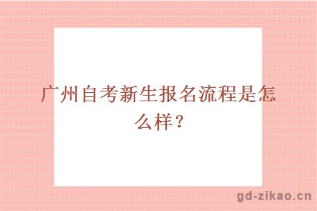 广州自考新生报名流程是怎么样？