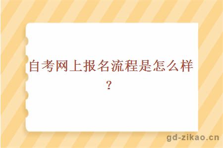 自考网上报名流程是怎么样？