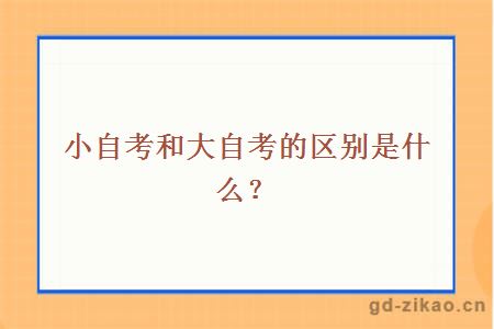 小自考和大自考的区别是什么？