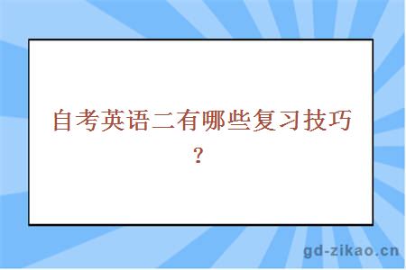 自考英语二有哪些复习技巧？