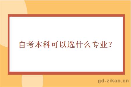 自考本科可以选什么专业？