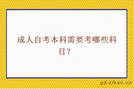 成人自考本科需要考哪些科目？