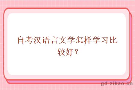 自考汉语言文学怎样学习比较好？