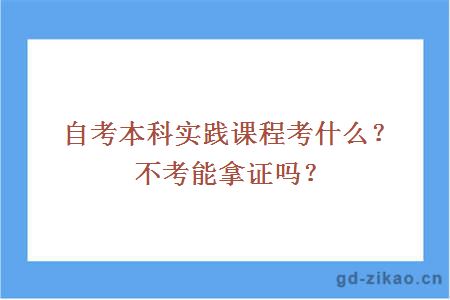 自考本科实践课程考什么？不考能拿证吗？