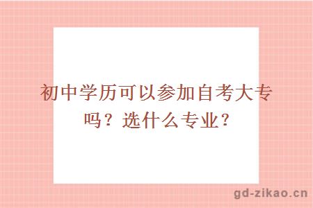 初中学历可以参加自考大专吗？选什么专业？