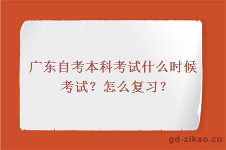 广东自考本科考试什么时候考试？怎么复习？