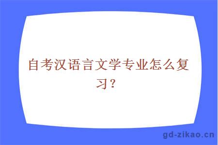 自考汉语言文学专业怎么复习？