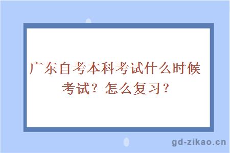 广东自考本科考试什么时候考试？怎么复习？