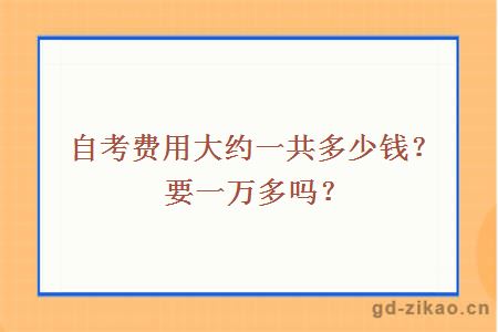 自考费用大约一共多少钱？要一万多吗？