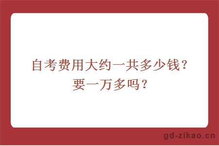 自考费用大约一共多少钱？要一万多吗？