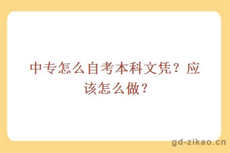 中专怎么自考本科文凭？应该怎么做？