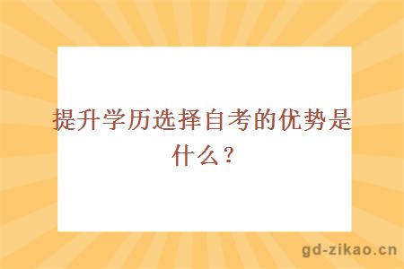 提升学历选择自考的优势是什么？