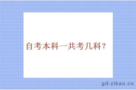 自考本科一共考几科？