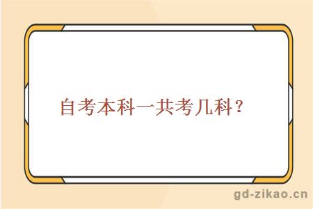 自考本科一共考几科？