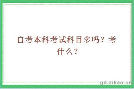 自考本科考试科目多吗？考什么？