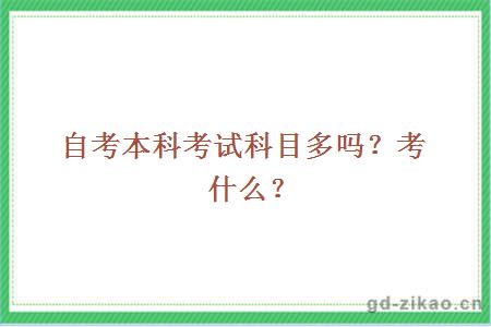 自考本科考试科目多吗？考什么？