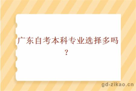 广东自考本科专业选择多吗？