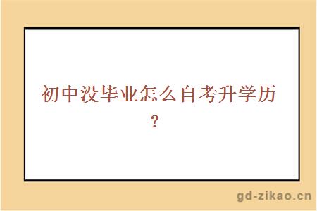 初中没毕业怎么自考升学历？