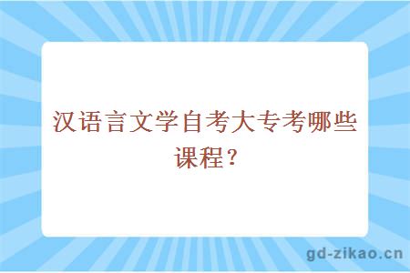 汉语言文学自考大专考哪些课程？