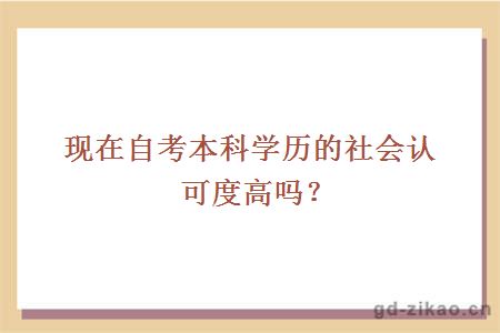 现在自考本科学历的社会认可度高吗？