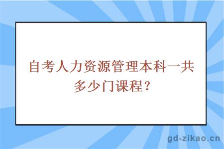 自考人力资源管理本科一共多少门课程？