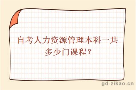 自考人力资源管理本科一共多少门课程？