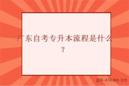 广东自考专升本流程是什么？