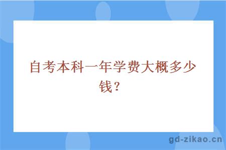 自考本科一年学费大概多少钱？