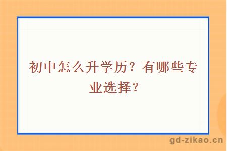 初中怎么升学历？有哪些专业选择？