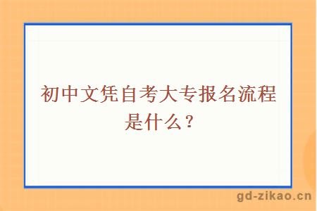 初中文凭自考大专报名流程是什么？